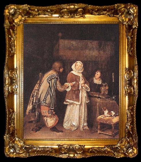 framed  Gerard Ter Borch The letter by Gerard ter Borch, ta009-2
